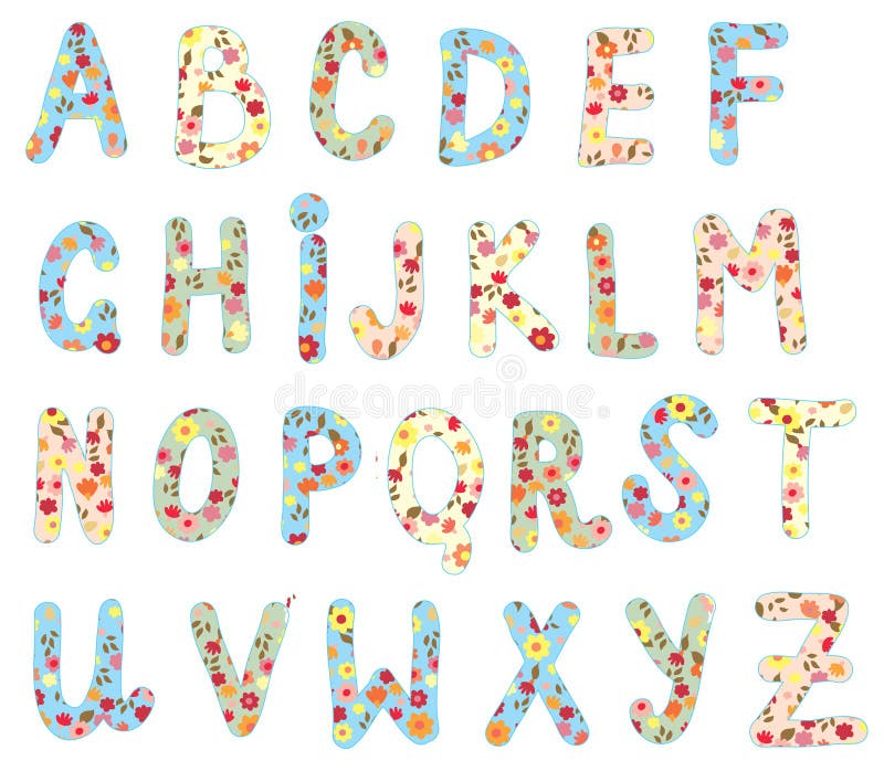 Alphabet set letters a - L stock vector. Illustration of crayon - 9029680