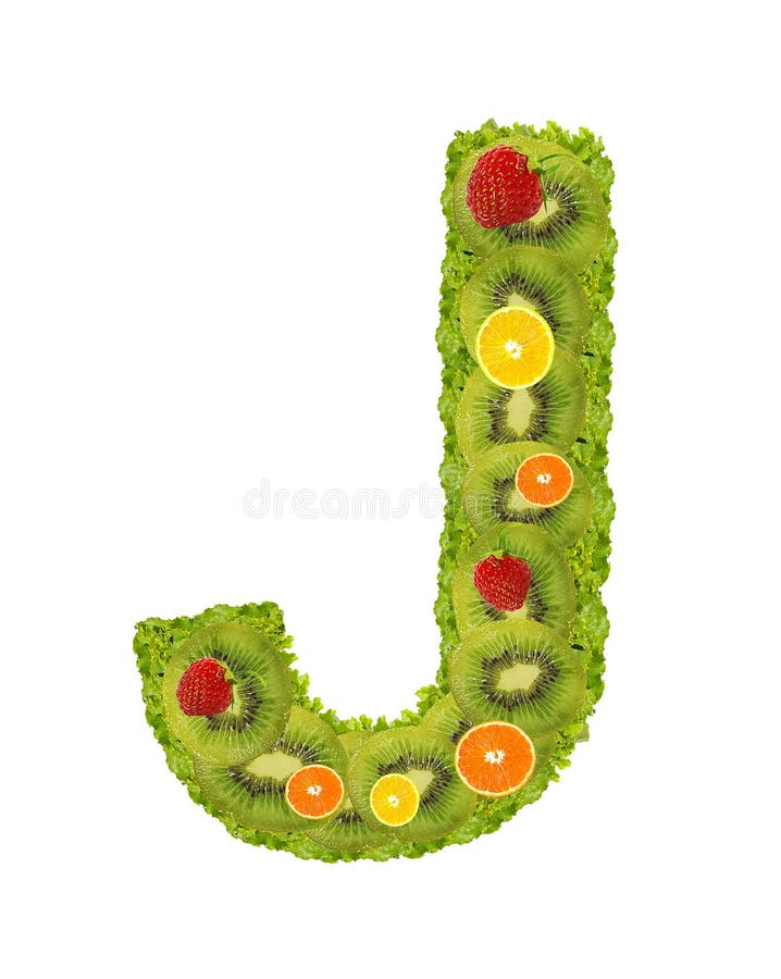 Alphabet from fruit J stock illustration. Illustration of strawberry