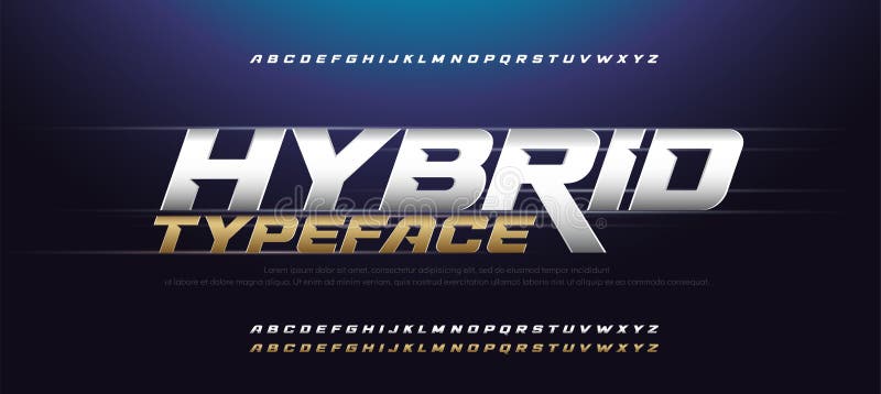 Alphabet-Goldguß des Sports moderner kursiver. Urban Artsilber der Typografie 3d und Goldene Schriftarten für digitales Filmlogo T stock abbildung