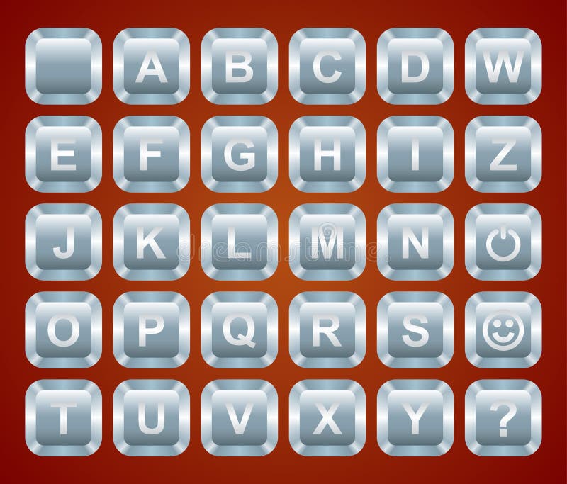 Alphabet keyboard buttons vector illustration