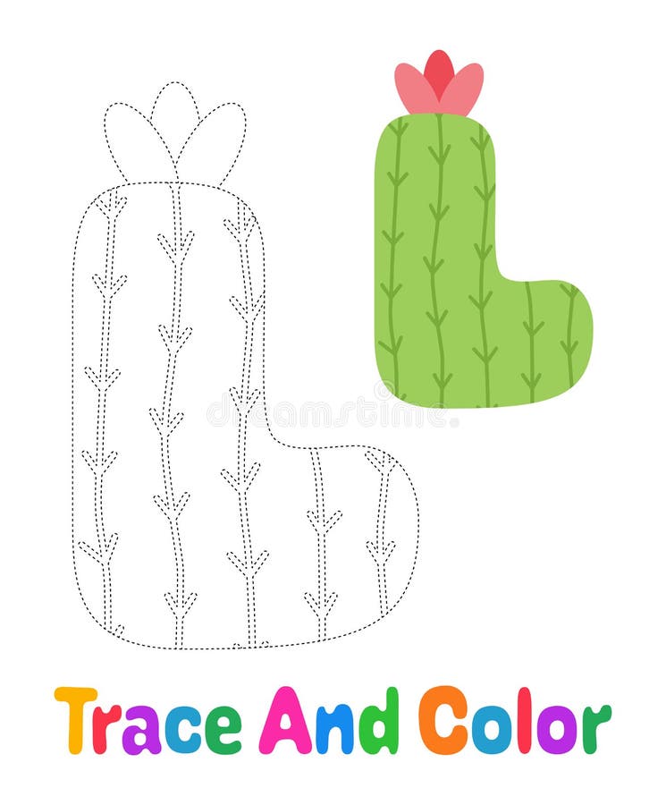 Alphabet L tracing worksheet for kids royalty free illustration