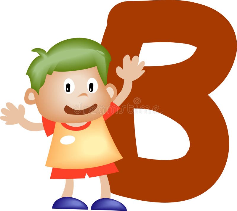Alphabet letter B (boy) stock illustration. Illustration of elements ...