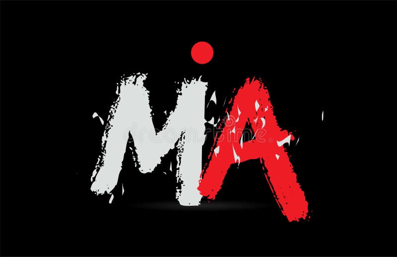 Alphabet Letter Combination MA M a with Grunge Texture on Black Background  Logo Stock Vector - Illustration of creative, logotype: 138735914