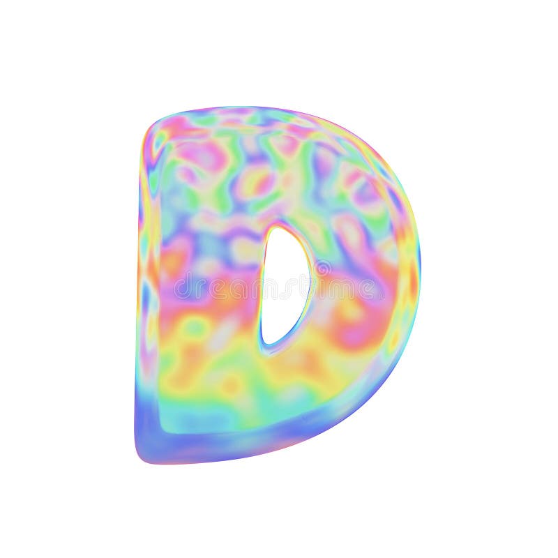 Alphabet Letter D Uppercase. Funny Font Made of Colorful Soap Bubble ...