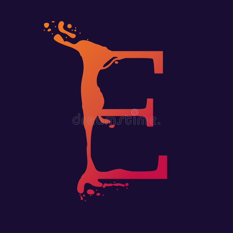 Alphabet Letter, Stylized Colorful Liquid Ink Font. Vector Stock Vector