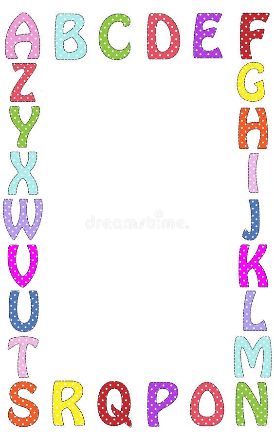 alphabet letter frame border illustration stock