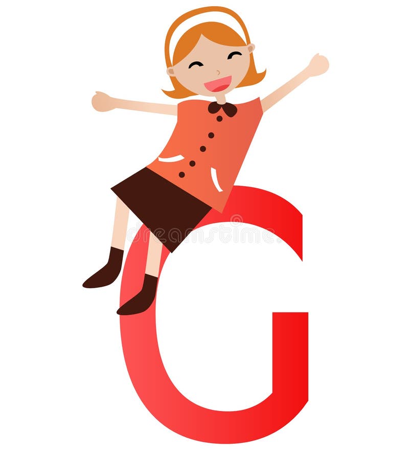 Alphabet letter G(girl)