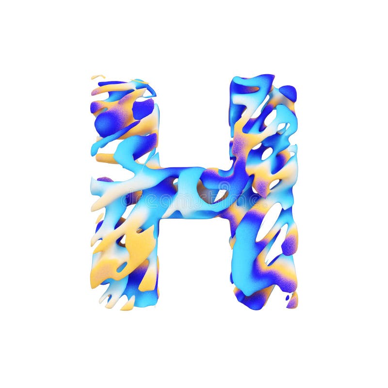 Alphabet Letter H Uppercase. Grungy Liquid Exotic Tropical Font Made of ...