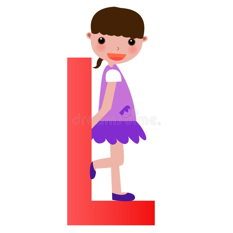 Alphabet letter L(girl)