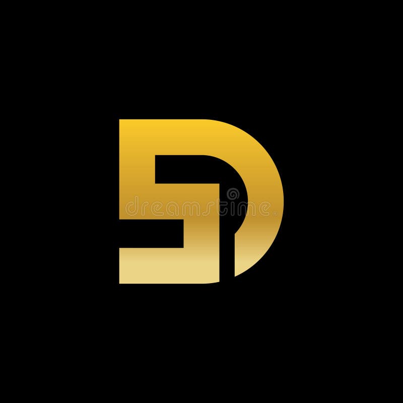 gold black alphabet letter ds d s logo combination icon design, Stock  vector