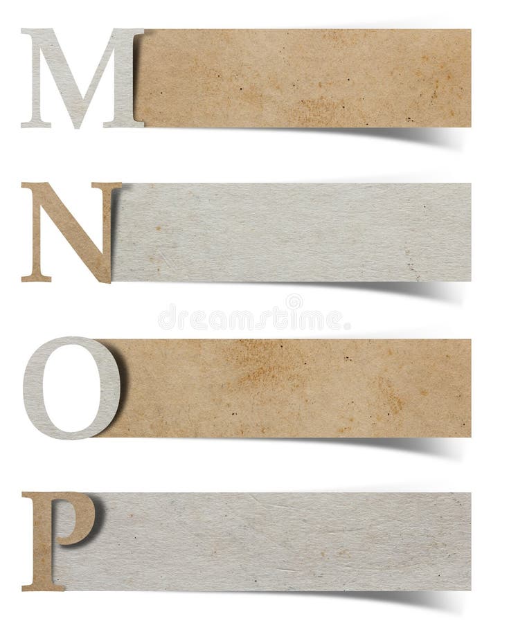 Alphabet Letters Recycled Paper Craft Stock Image Image of bookmark