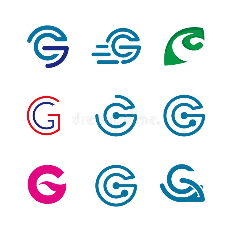 Alphabet Letters Set G Logo Element. G Letter Collection Stock Vector ...