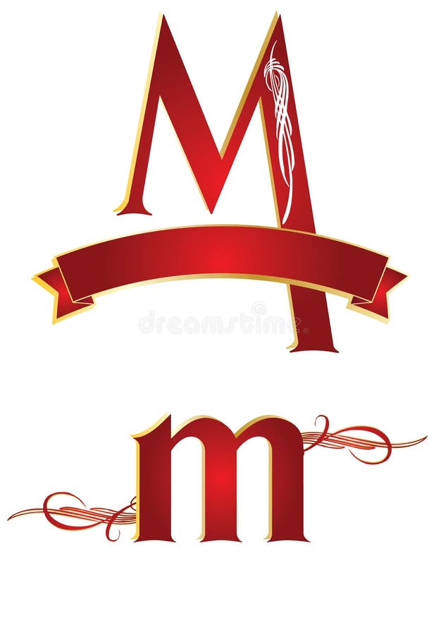 Alphabet m stock illustration