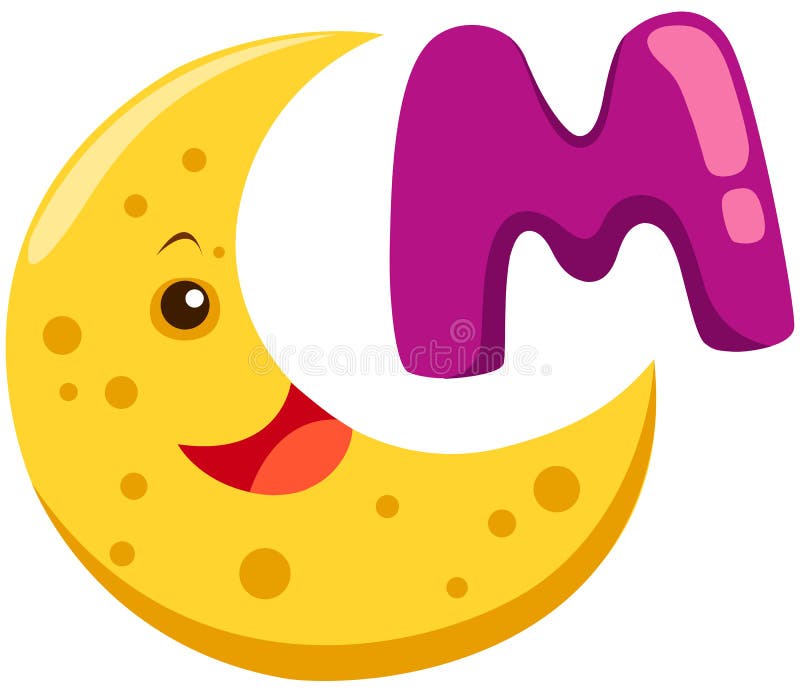 Download Alphabet M for moon stock vector. Illustration of illustration - 14853581