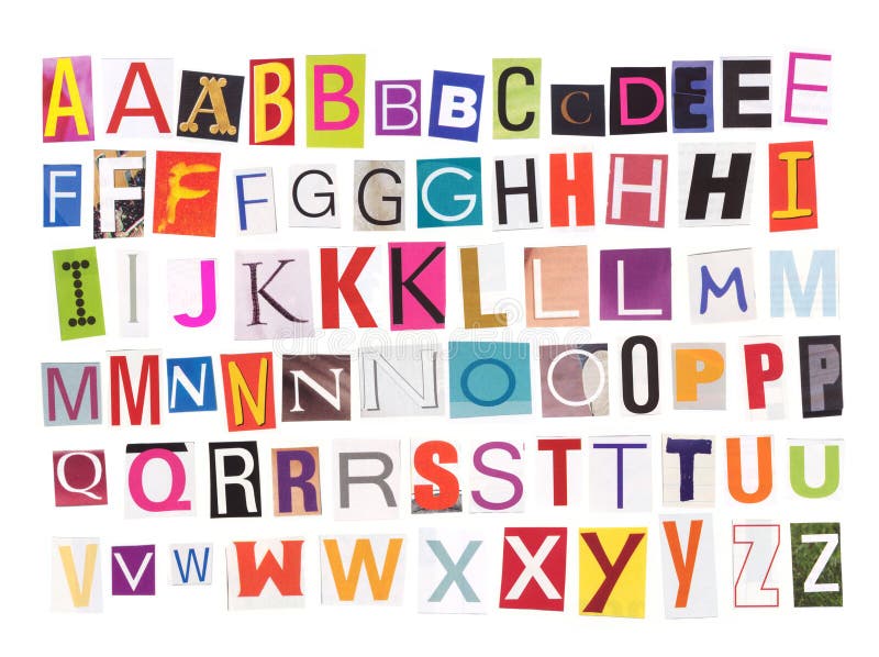 Alphabet - Magazine cutouts.