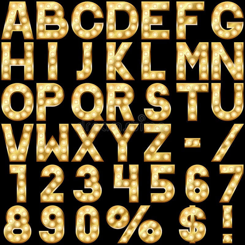 Alphabet mit Showlampen vektor abbildung Alphabet mit Showlampen vektor abbildung