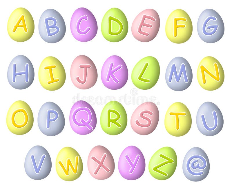 Alphabet Pastel Easter Egg Fonts