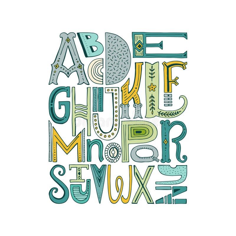 Alphabet Poster stock vector. Illustration of calligraphic - 123458793