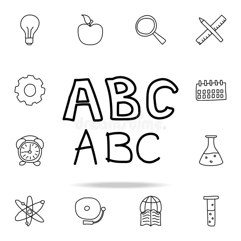 Alphabet sketch icon. Element of education icon for mobile concept and web apps. Outline alphabet sketch icon can be used for web stock illustration