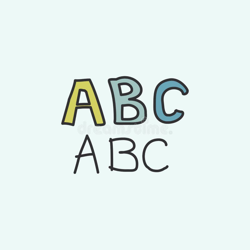 Alphabet sketch icon. Element of education icon for mobile concept and web apps. Field outline alphabet sketch icon can be used fo royalty free illustration