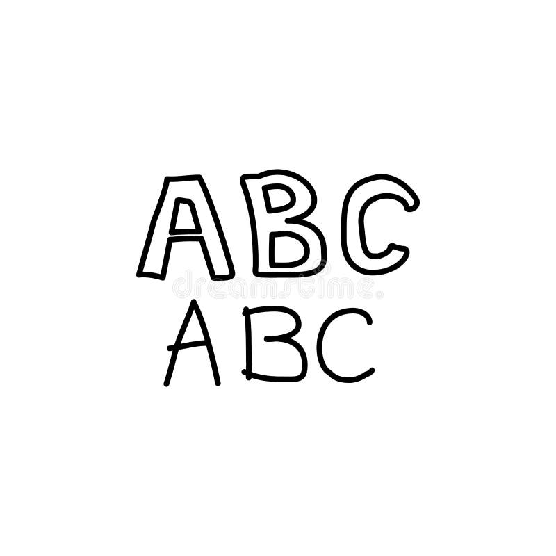 Alphabet sketch icon. Element of education icon for mobile concept and web apps. Outline alphabet sketch icon can be used for web royalty free illustration