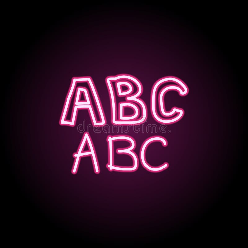 Alphabet sketch neon icon. Simple thin line, outline vector of education icons for ui and ux, website or mobile application stock illustration