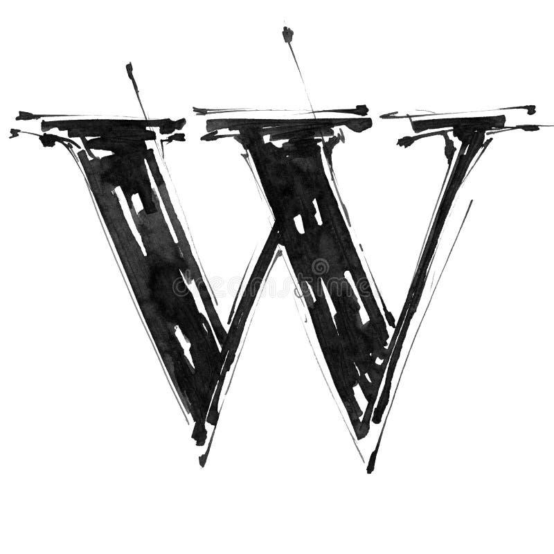 Alphabet symbol - letter W stock illustration