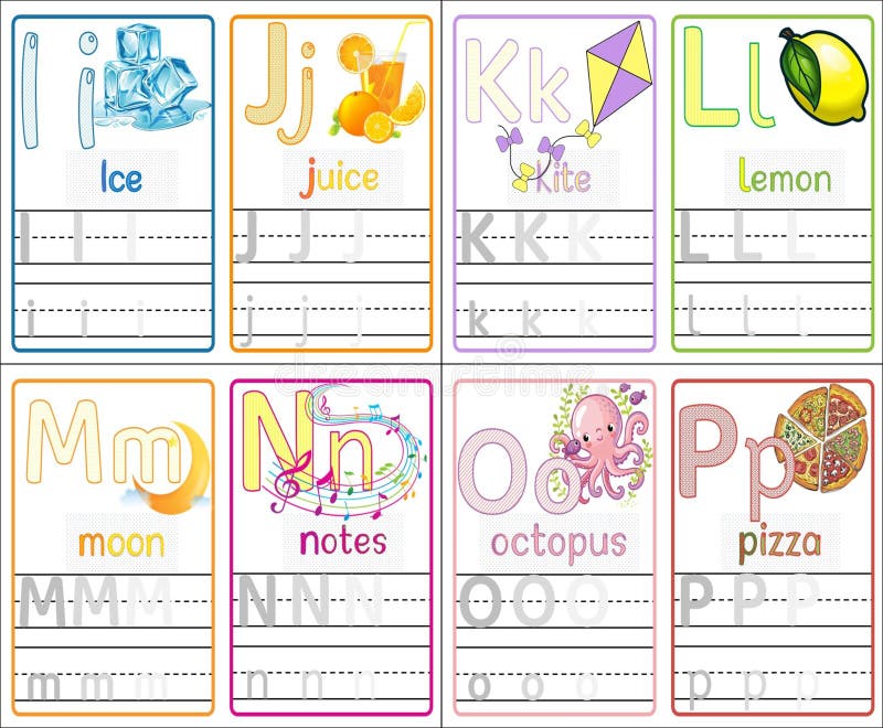Alphabet Cards Tracing Stock Illustrations – 79 Alphabet Cards Tracing
