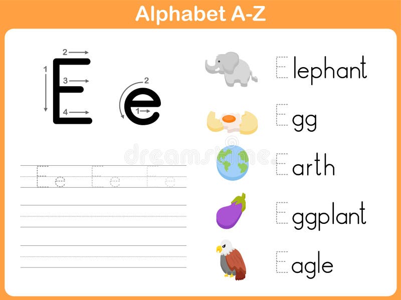 Alphabet Tracing Worksheet stock illustration