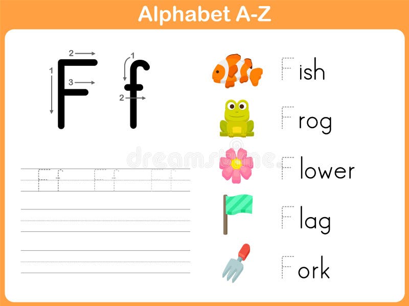 Alphabet Tracing Worksheet stock illustration