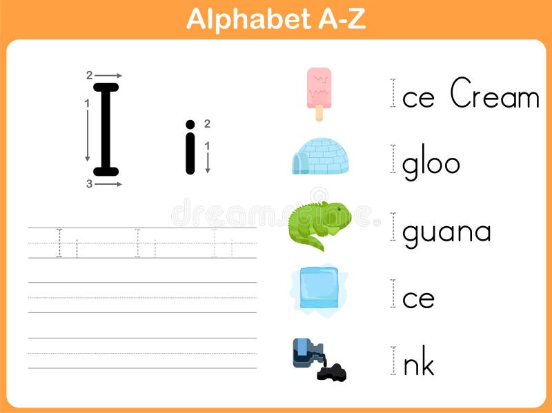 Alphabet Tracing Worksheet vector illustration