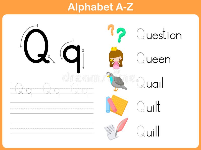 Alphabet Tracing Worksheet vector illustration