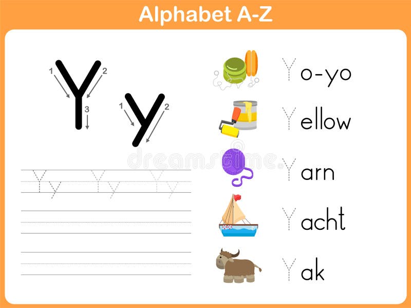 Alphabet Tracing Worksheet stock illustration