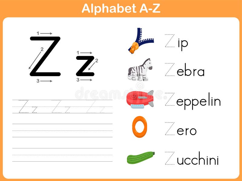Alphabet Tracing Worksheet royalty free illustration