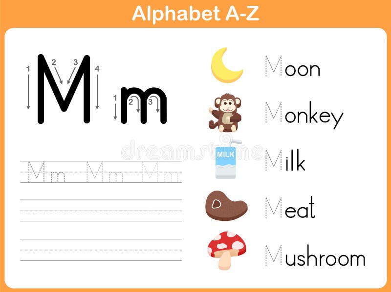 Alphabet Tracing Worksheet: Writing A-Z stock illustration