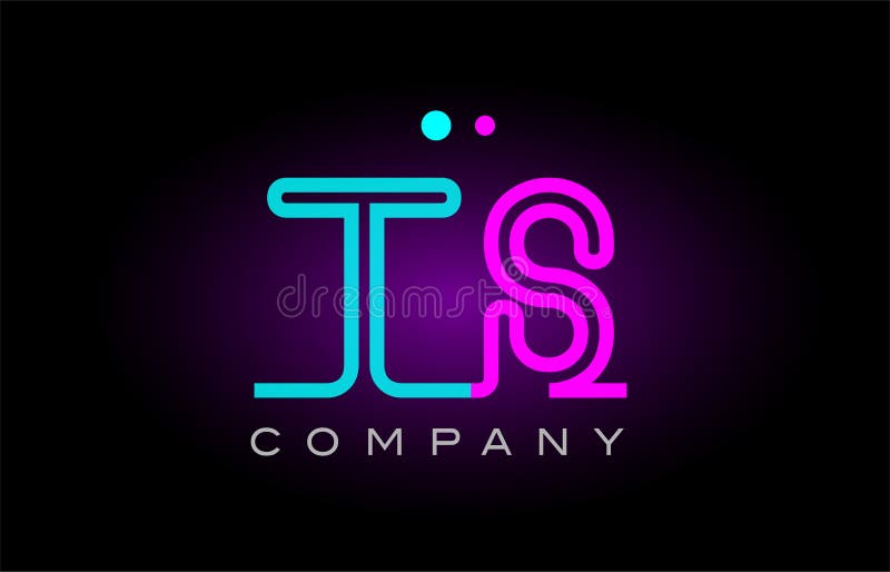 Neon Lights Alphabet Ts T S Letter Logo Icon Combination Design Stock ...