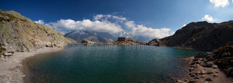 Alpine lake reflection in the French Alps