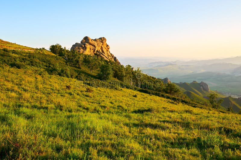 The alpine meadow sunset