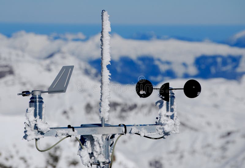Alpine meteorological weather station royalty free stock photography