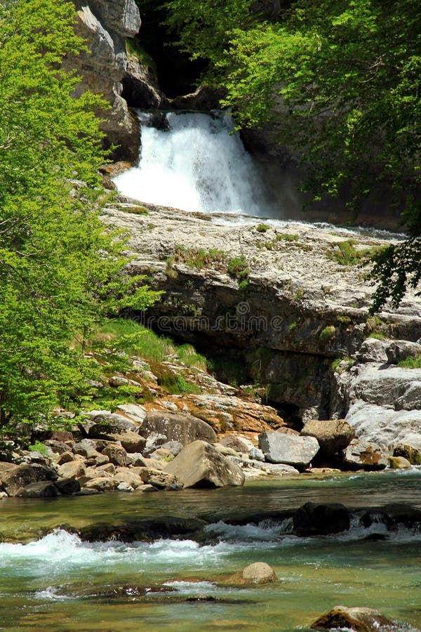 Alpine river in Ordesa National Park in Aragon, Spain. royalty free stock photo Alpine river in Ordesa National Park in Aragon, Spain. royalty free stock photo