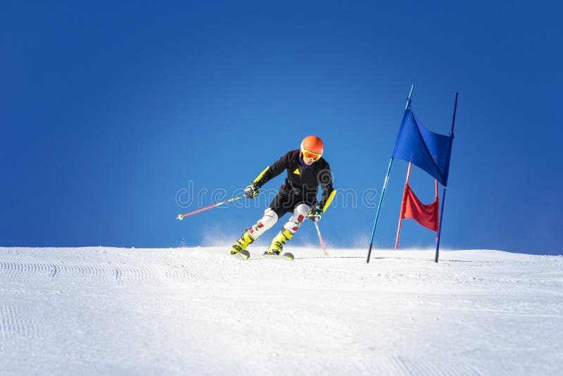 Alpine skiing competition stock photo. Image of helmet 173975834