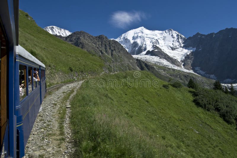 Alpine train in france (tramway du mont blanc)