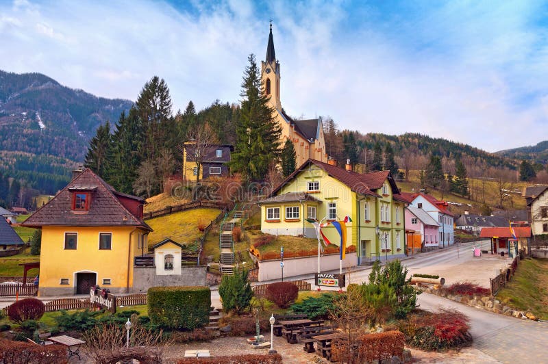 Alpine village Prein on the RAX. Lower Austria royalty free stock photos Alpine village Prein on the RAX. Lower Austria royalty free stock photos