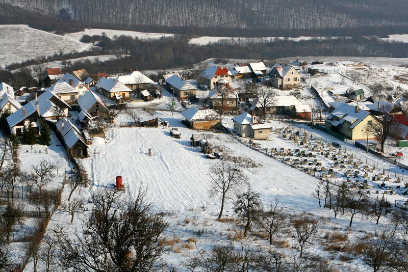 Alpine village in winter