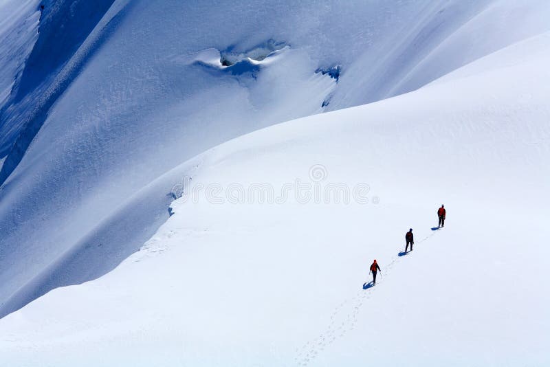 Alpinists blanc du mont tacul στοκ φωτογραφία με δικαίωμα ελεύθερης χρήσης