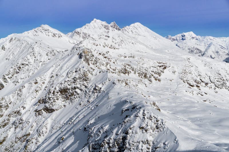 Alps Mountain Covered with Snow in Winter, Italy Stock Photo - Image of ...