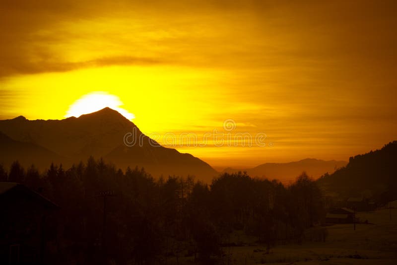 Alps at sunset