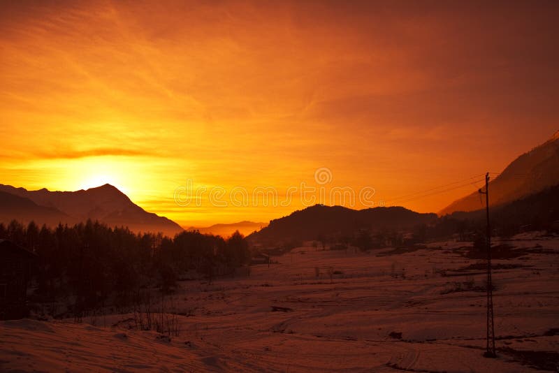 Alps at sunset