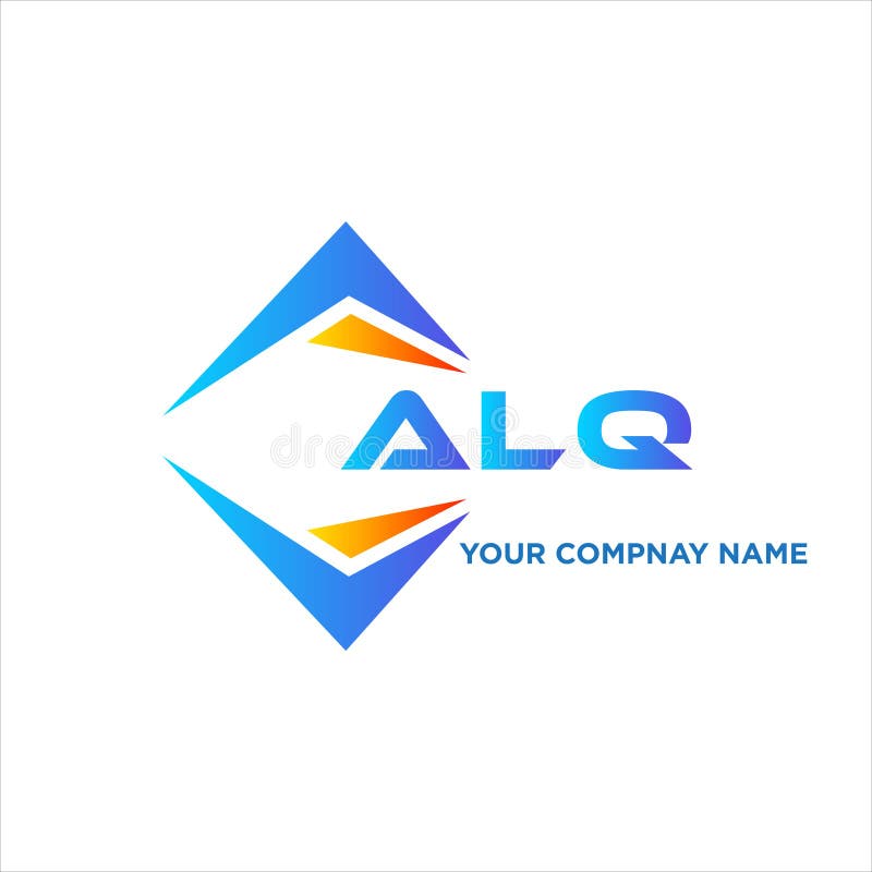 ALQ abstract technology logo design on white background. ALQ creative initials stock illustration