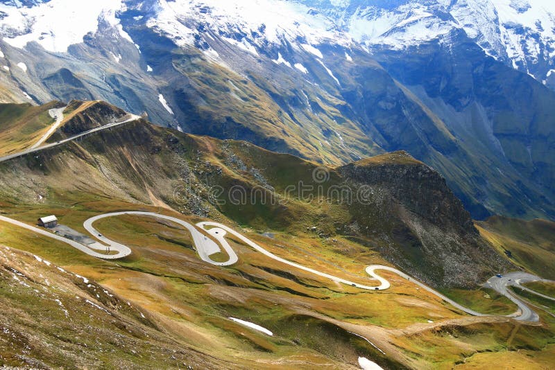 View of the Grossglockner High Alpine Road (Hochalpenstrasse). The windy road with 36 bends that leads to the heart of the Hohe Tauern National Park in Austria. View of the Grossglockner High Alpine Road (Hochalpenstrasse). The windy road with 36 bends that leads to the heart of the Hohe Tauern National Park in Austria.